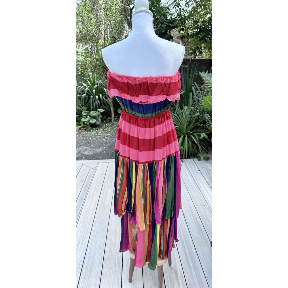 FARM Rio Mixed Stripes Strapless Maxi Dress Size M NWT Multicolor MSRP 245 - Picture 6 of 16